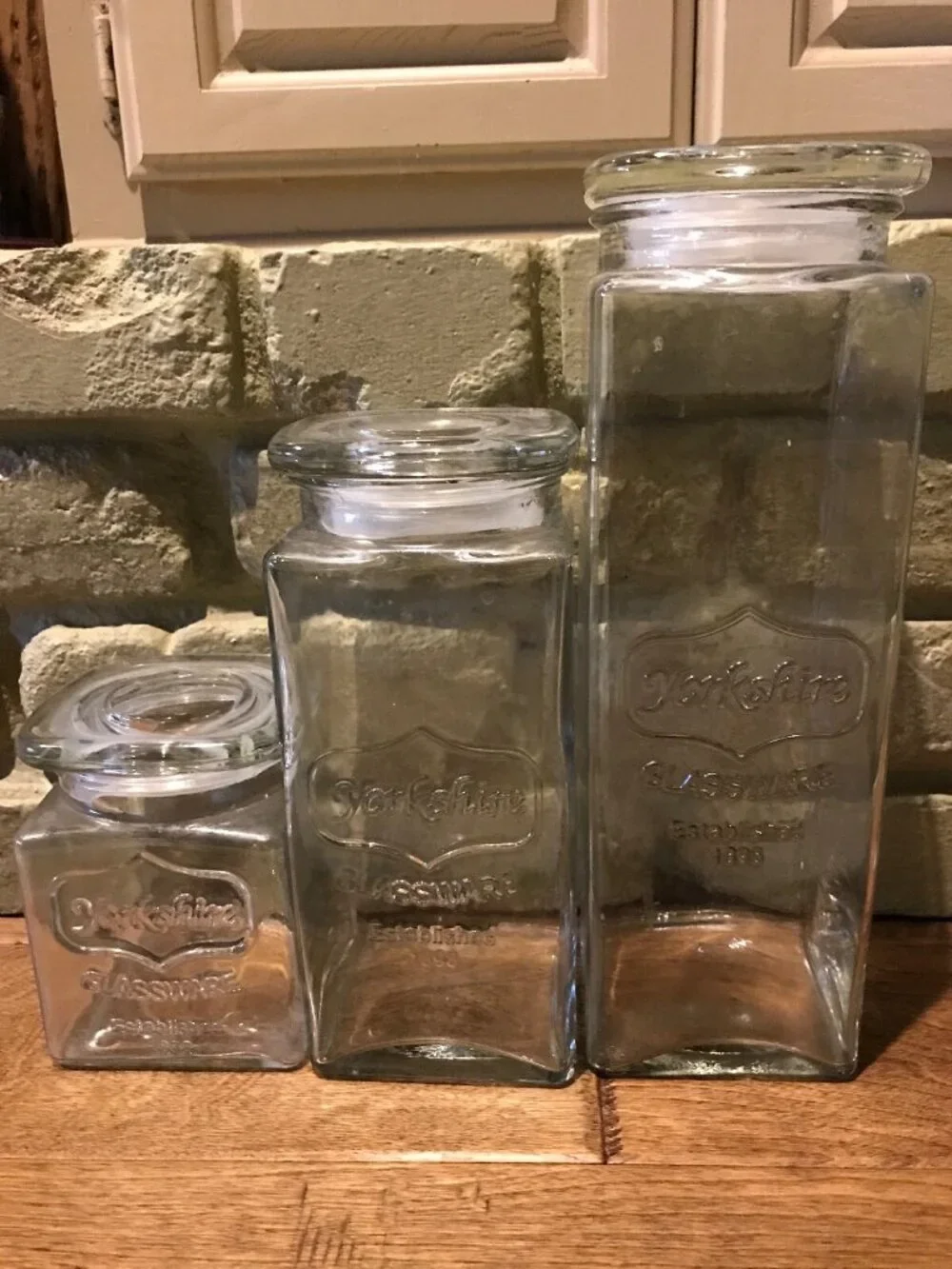 Vintage Apothecary Jars with Lids Set of 3